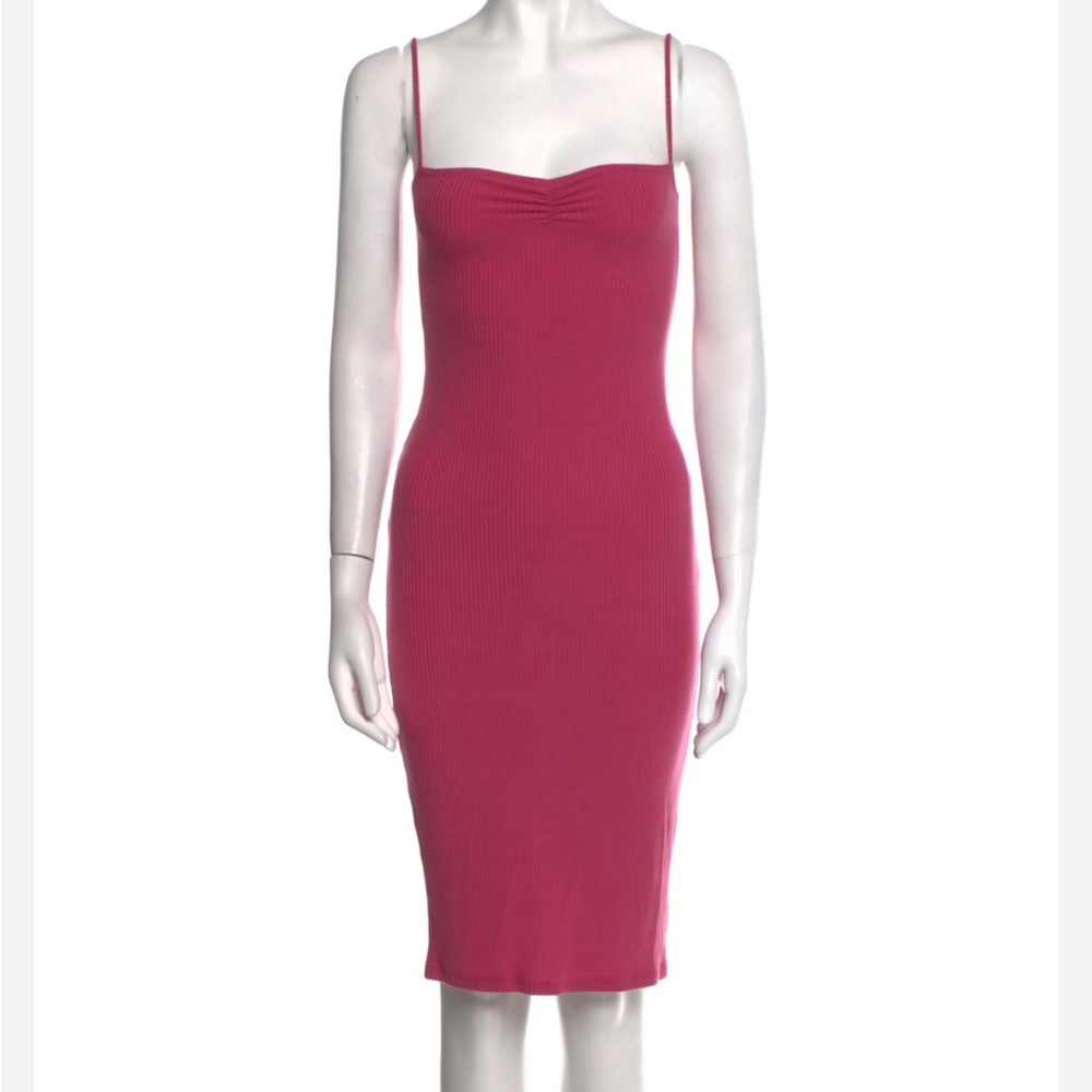 Reformation Pink Knit Midi Dress